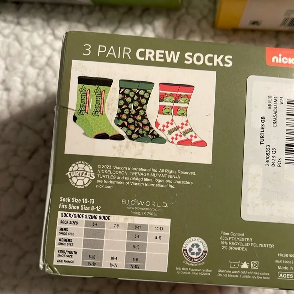 New three boxes of Novelty socks 10-13